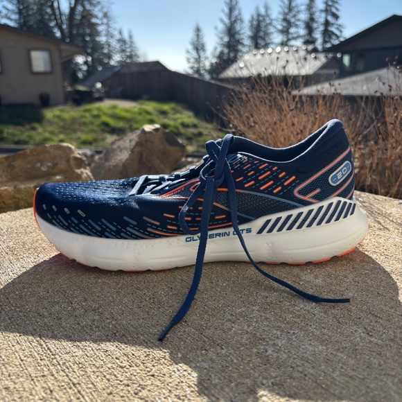 Brooks Glycerin GTS 20 Men's Size 11.5 D Shoe Blue Orange Running 1103831D-444 - Picture 3 of 10